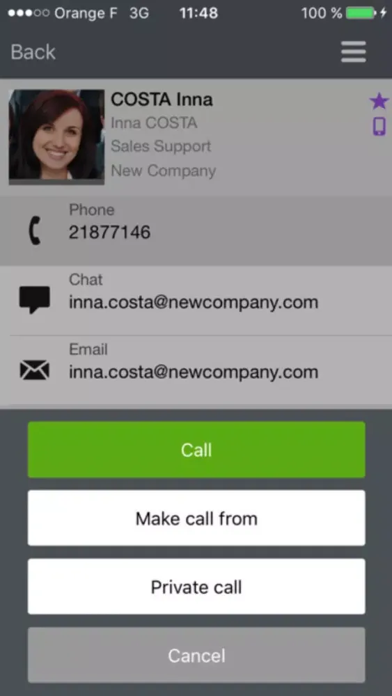OpenTouch Conversation Screenshots